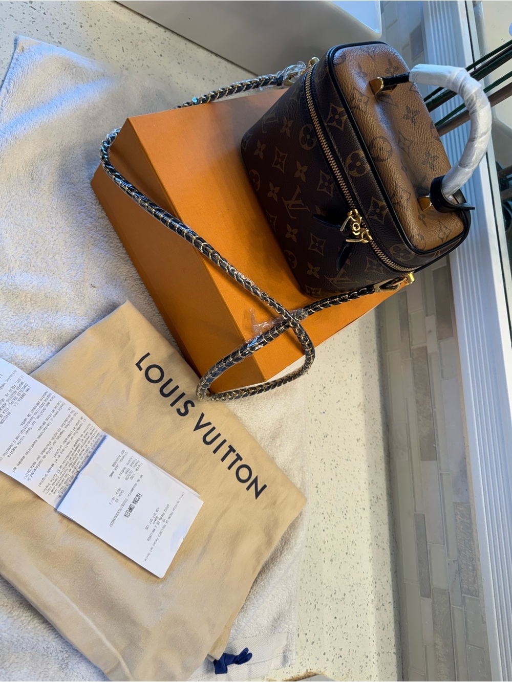 Louis Vuitton Monogram Canvas Camera Bag with Chain Strap